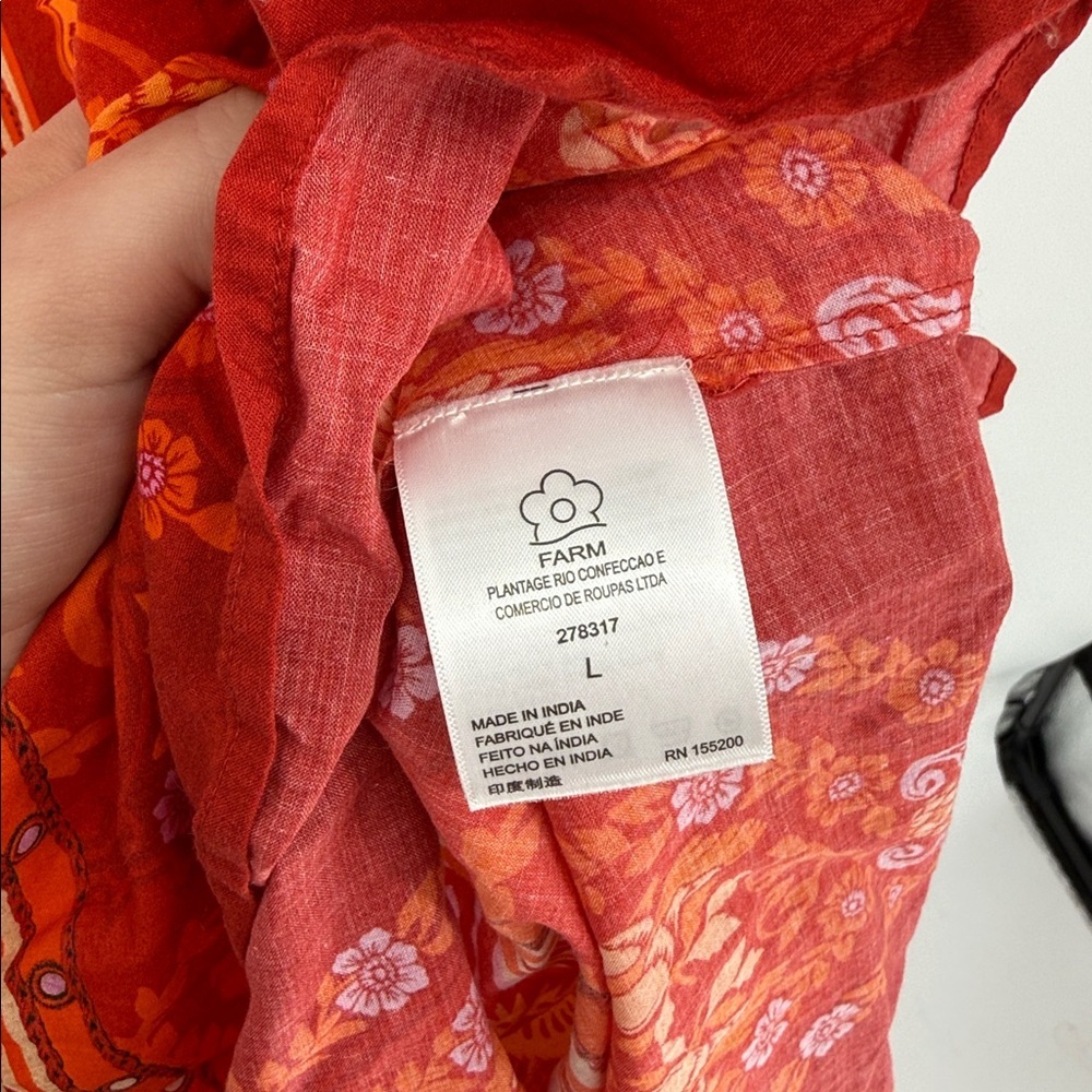 FARM Rio Anthropologie Combuco Cutout Maxi Dress Red Size L - Picture 5 of 13